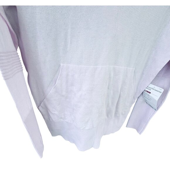 NWT Athleta Women'sSize Mediun Light Pink Hooded  Long Sleeve Top V-Neck - Picture 7 of 10